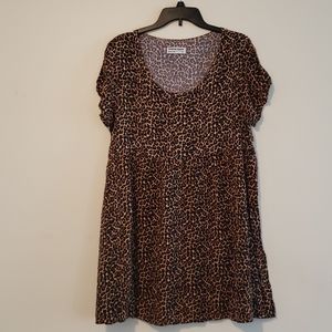 American Apparel Leopard Print Shirt Dress